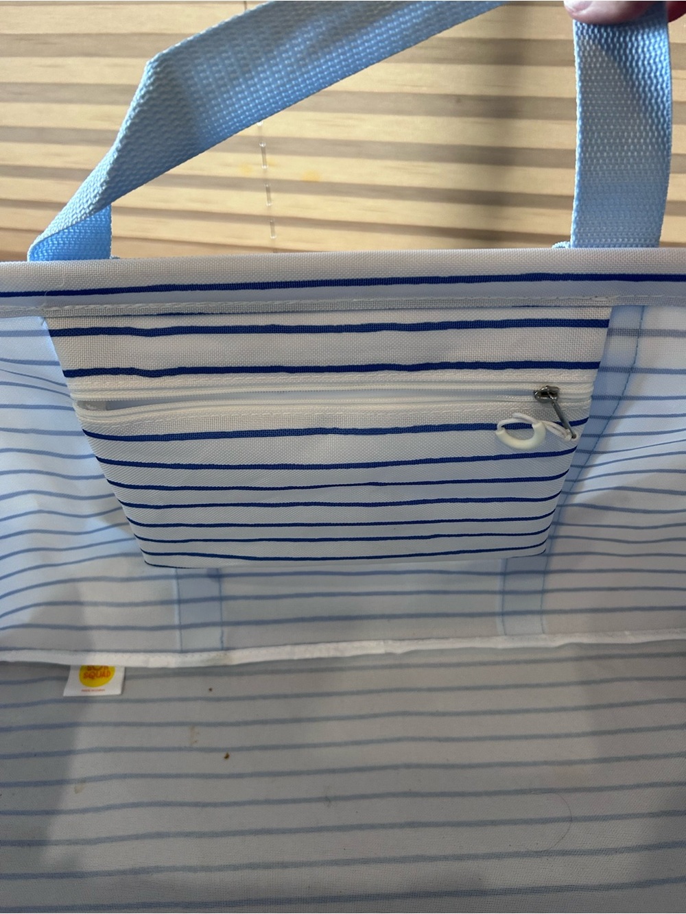 Target Blue and White Striped Tote Bag - Picture 5 of 6